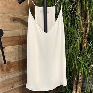 LOFT cream chiffon spaghetti strap tank cami fully lined. L